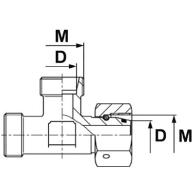 T-spojka nastavna ELW za visoki tlak DIN 2353 ( 24° )