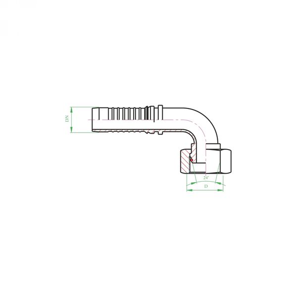 DKOS 90° ( M30 - M2 M ) Priključci za visokotlačna hidraulička crijeva prema EN 856 4SH (INTERLOCK)