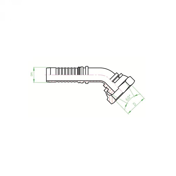 DKR 45° ( A40 / AR ) Priključci za visokotlačna hidraulička crijeva prema EN 856 4SH (INTERLOCK)