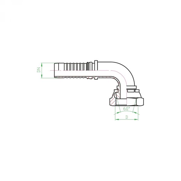 DKR 90° ( A40 / AR ) Priključci za visokotlačna hidraulička crijeva prema EN 856 4SH (INTERLOCK)